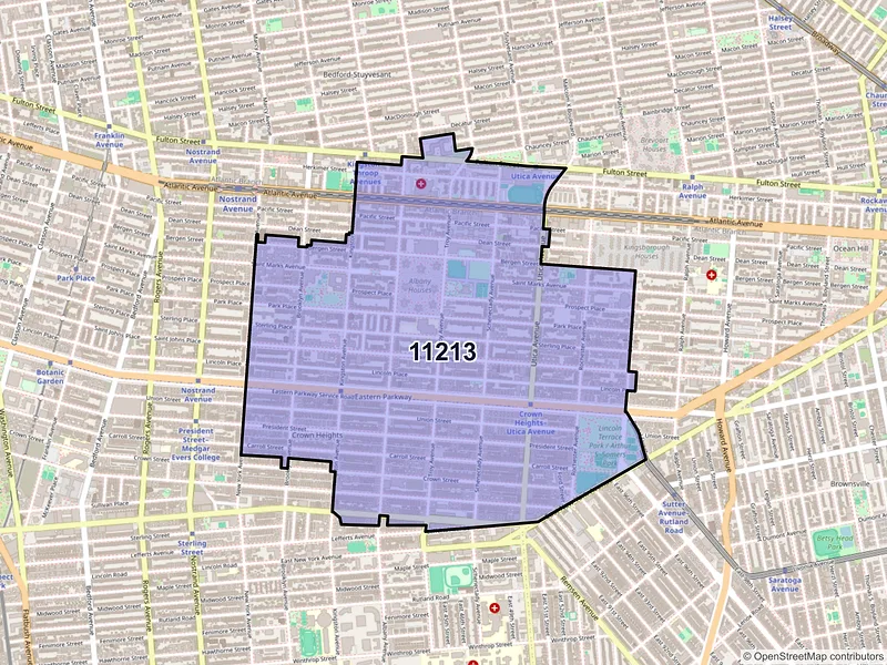 Map of ZIP Code 11213 — Brooklyn, NY