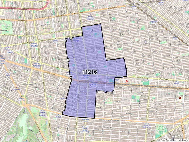 Map of ZIP Code 11216 — Brooklyn, NY