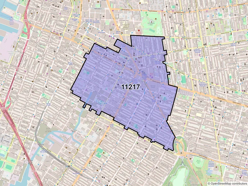 Map of ZIP Code 11217 — Brooklyn, NY