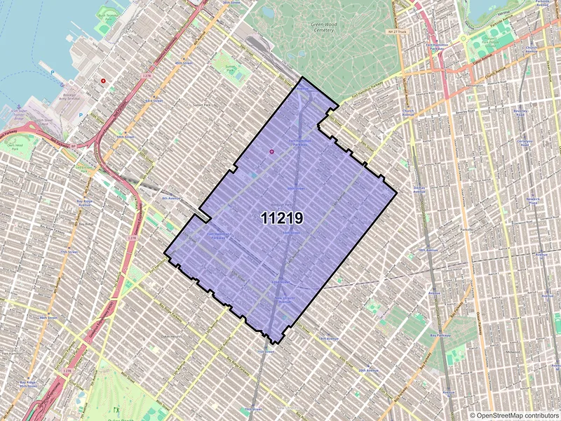 Map of ZIP Code 11219 — Brooklyn, NY