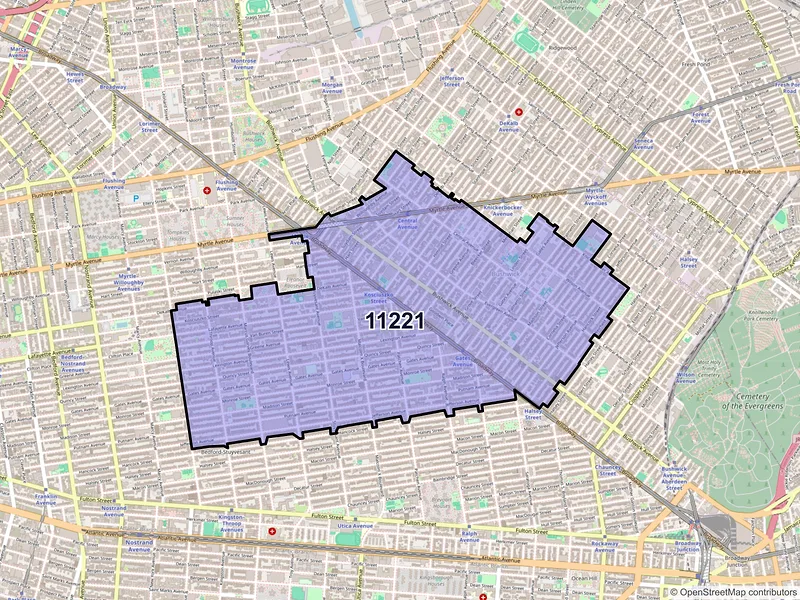 Map of ZIP Code 11221 — Brooklyn, NY