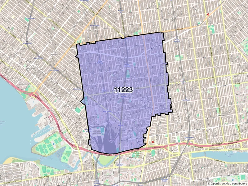 Map of ZIP Code 11223 — Brooklyn, NY