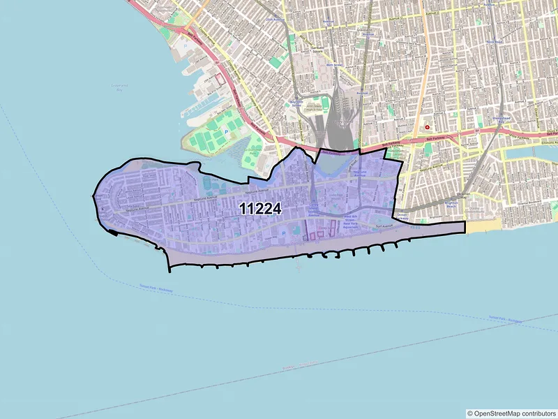 Map of ZIP Code 11224 — Brooklyn, NY