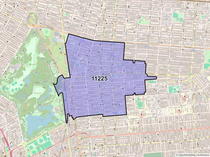 Map of ZIP Code 11225 — Brooklyn, NY