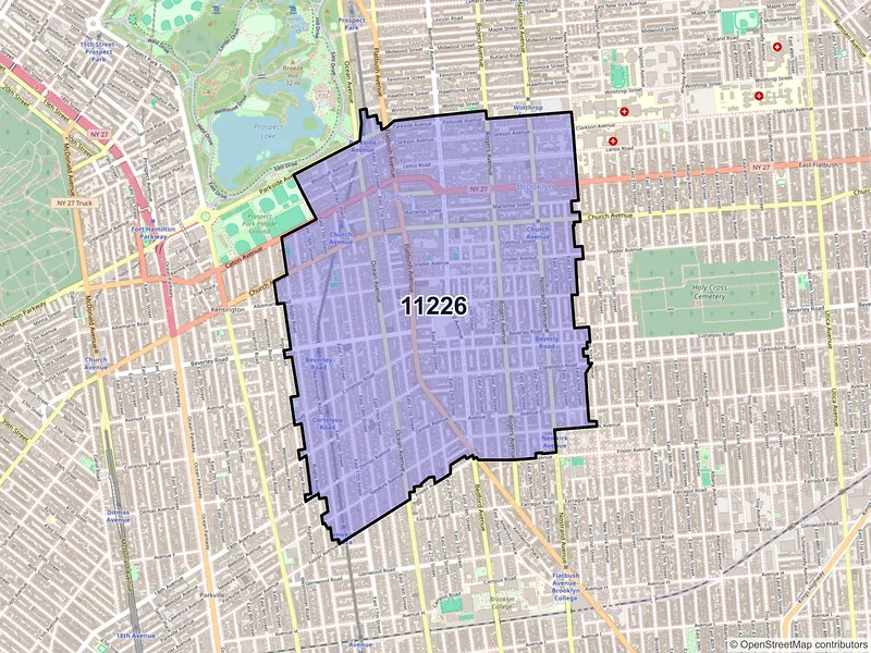 Map of ZIP Code 11226 — Brooklyn, NY
