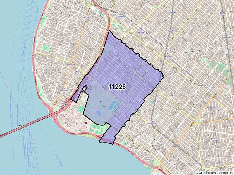 Map of ZIP Code 11228 — Brooklyn, NY
