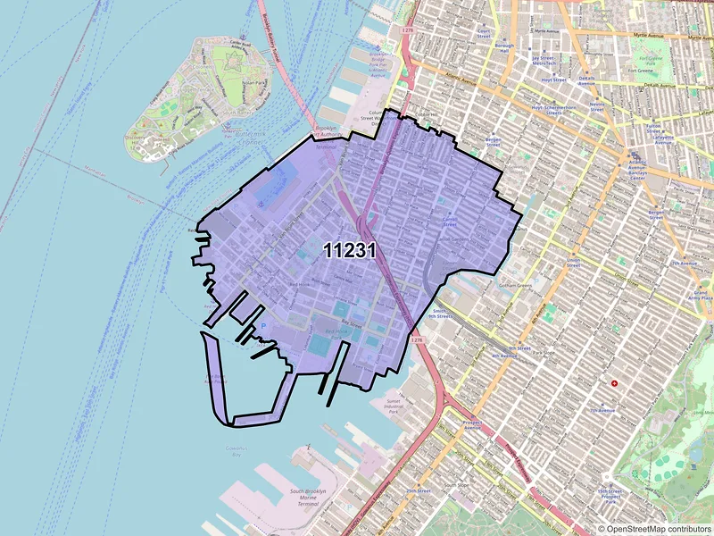Map of ZIP Code 11231 — Brooklyn, NY