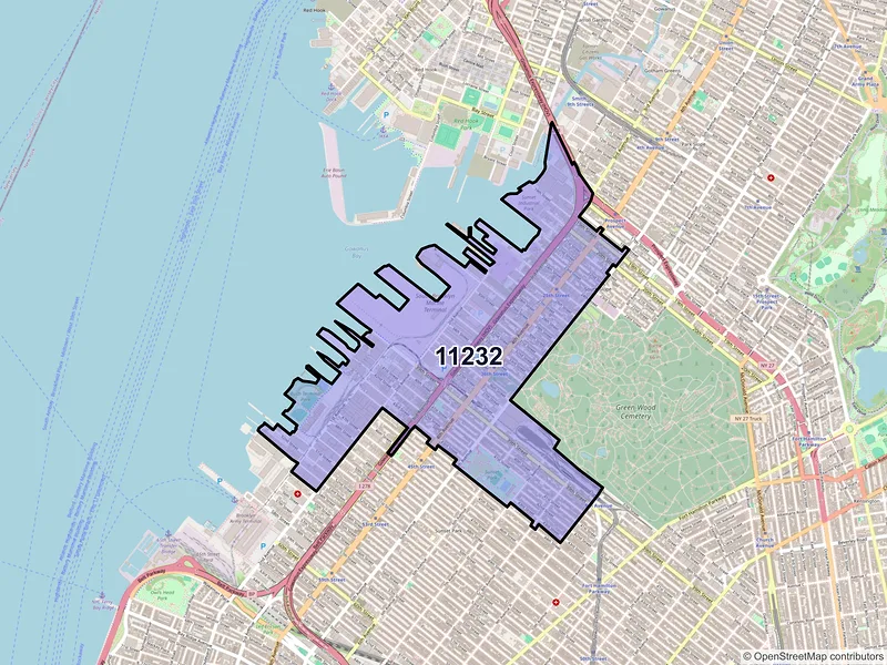 Map of ZIP Code 11232 — Brooklyn, NY