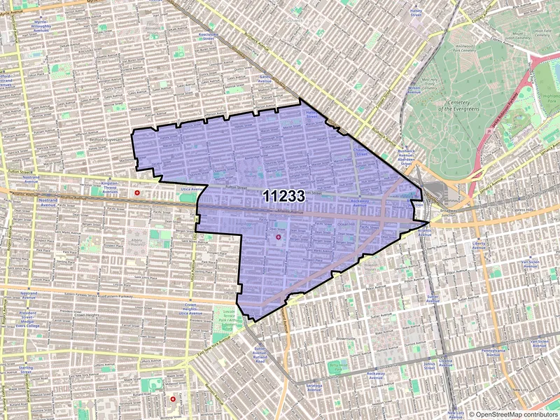 Map of ZIP Code 11233 — Brooklyn, NY