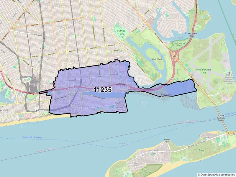 Map of ZIP Code 11235 — Brooklyn, NY