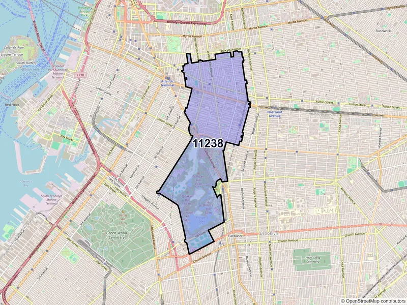 Map of ZIP Code 11238 — Brooklyn, NY