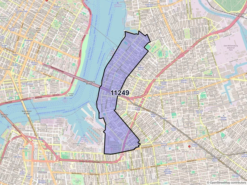 Map of ZIP Code 11249 — Brooklyn, NY