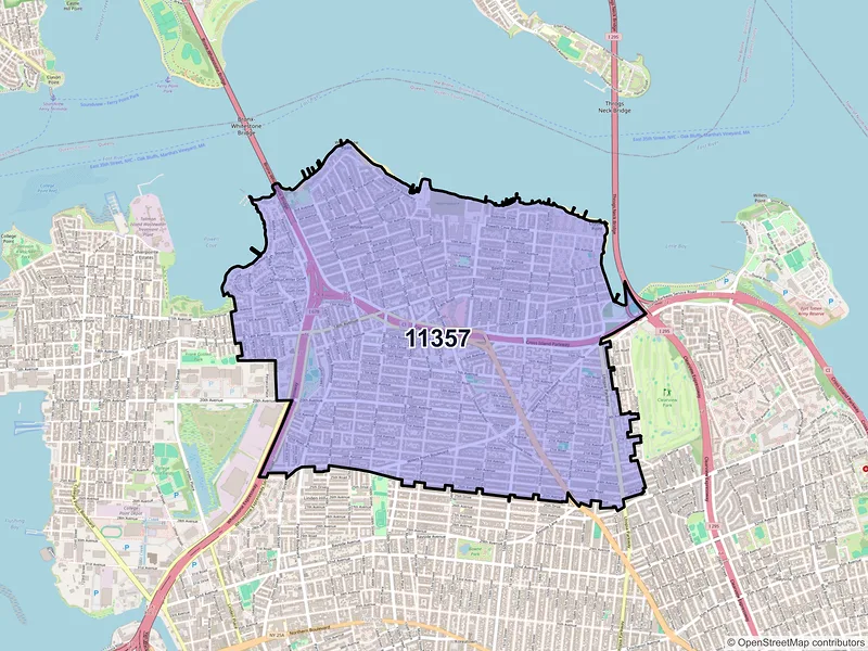 Map of ZIP Code 11357 — Whitestone, NY