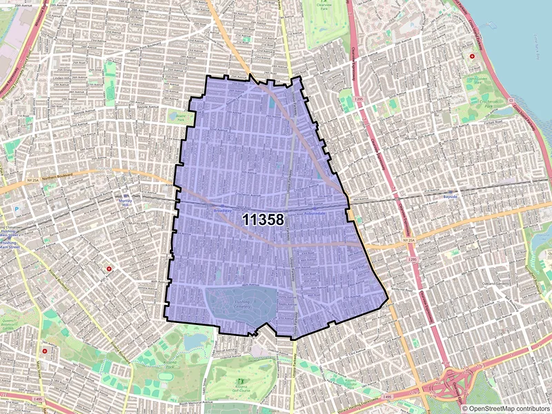 Map of ZIP Code 11358 — Flushing, NY