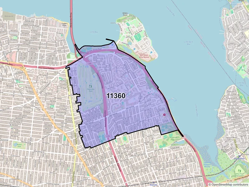Map of ZIP Code 11360 — Bayside, NY