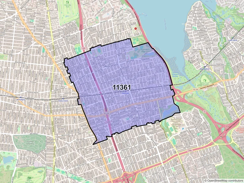 Map of ZIP Code 11361 — Bayside, NY