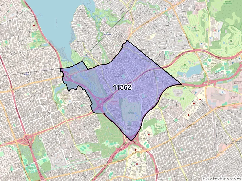 Map of ZIP Code 11362 — Little Neck, NY