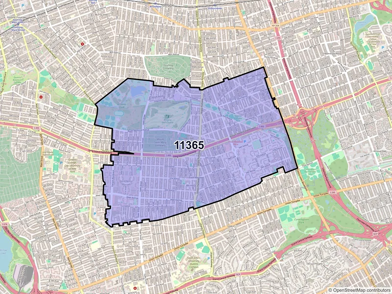 Map of ZIP Code 11365 — Fresh Meadows, NY