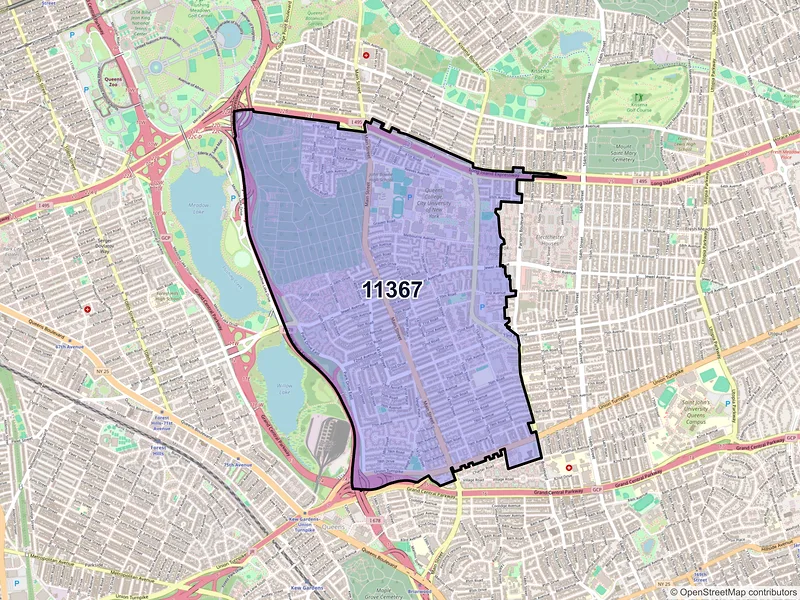Map of ZIP Code 11367 — Flushing, NY