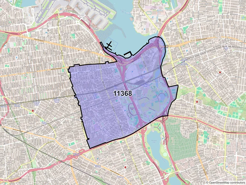 Map of ZIP Code 11368 — Corona, NY