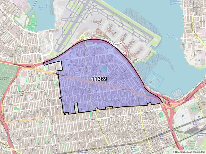 Map of ZIP Code 11369 — East Elmhurst, NY