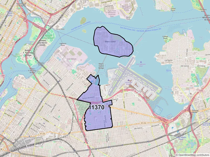 Map of ZIP Code 11370 — East Elmhurst, NY