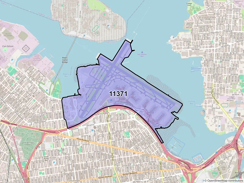 Map of ZIP Code 11371 — Flushing, NY