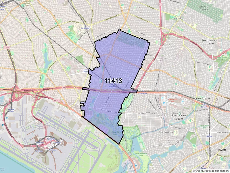 Map of ZIP Code 11413 — Springfield Gardens, NY