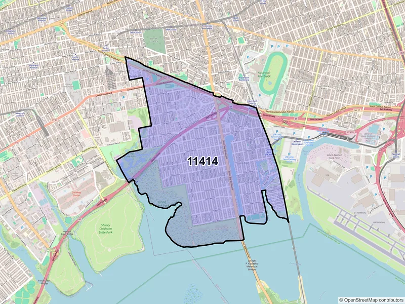 Map of ZIP Code 11414 — Howard Beach, NY