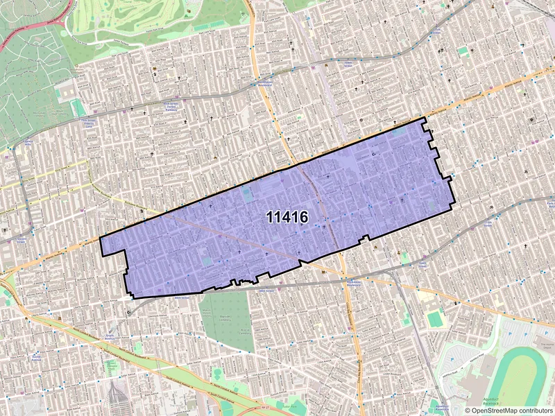 Map of ZIP Code 11416 — Ozone Park, NY