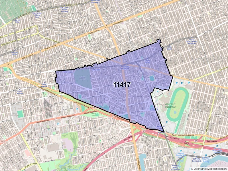 Map of ZIP Code 11417 — Ozone Park, NY