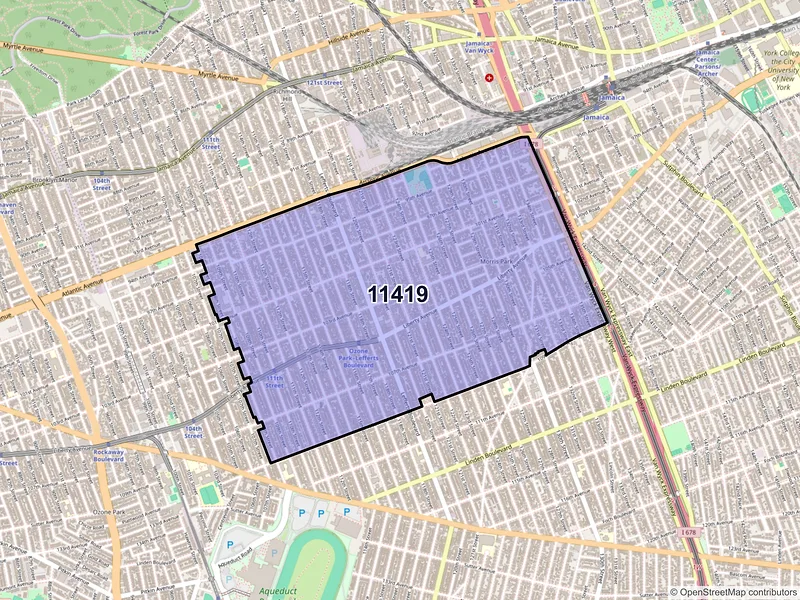 Map of ZIP Code 11419 — South Richmond Hill, NY