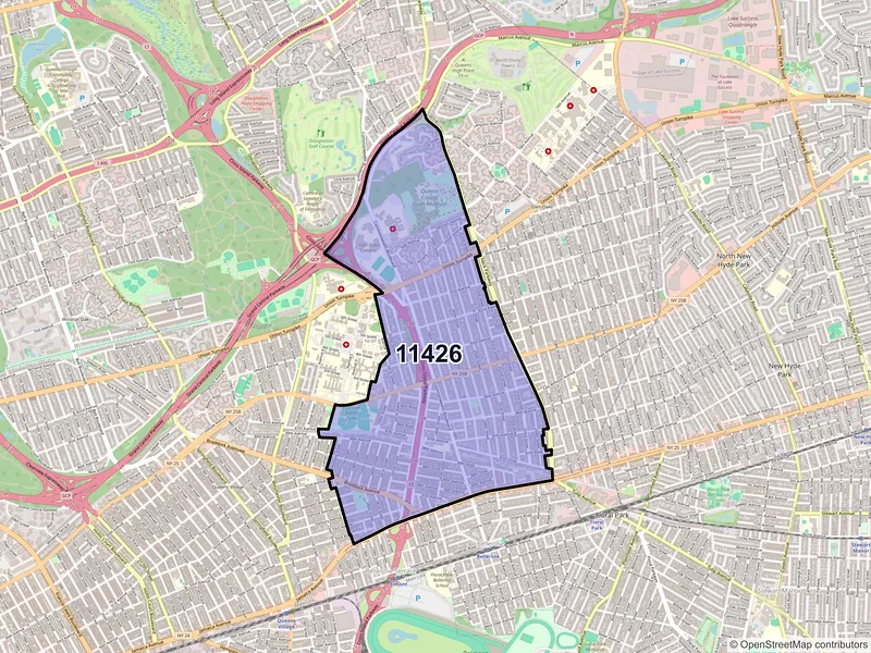 Map of ZIP Code 11426 — Bellerose, NY