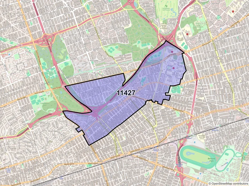 Map of ZIP Code 11427 — Queens Village, NY