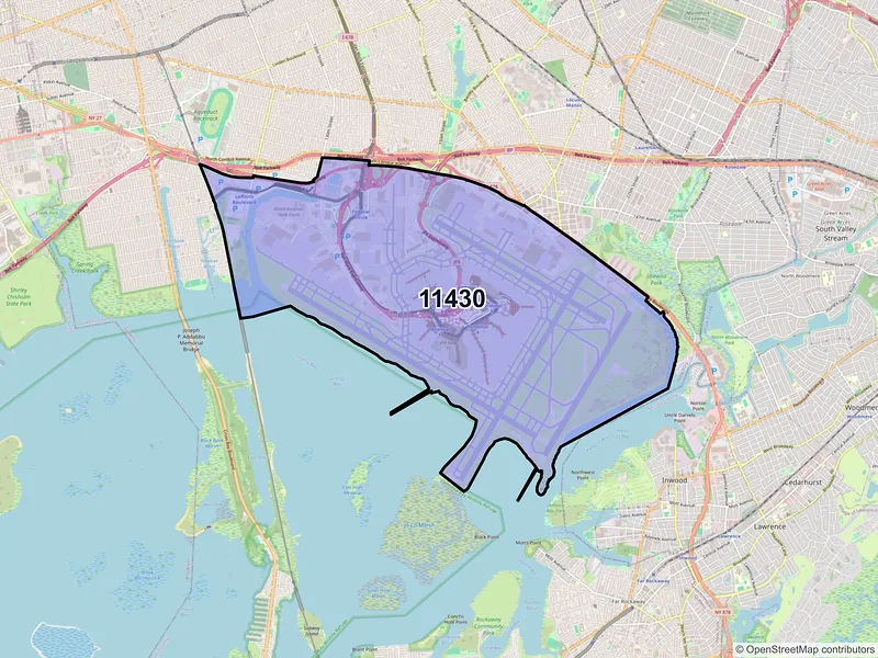 Map of ZIP Code 11430 — Jamaica, NY