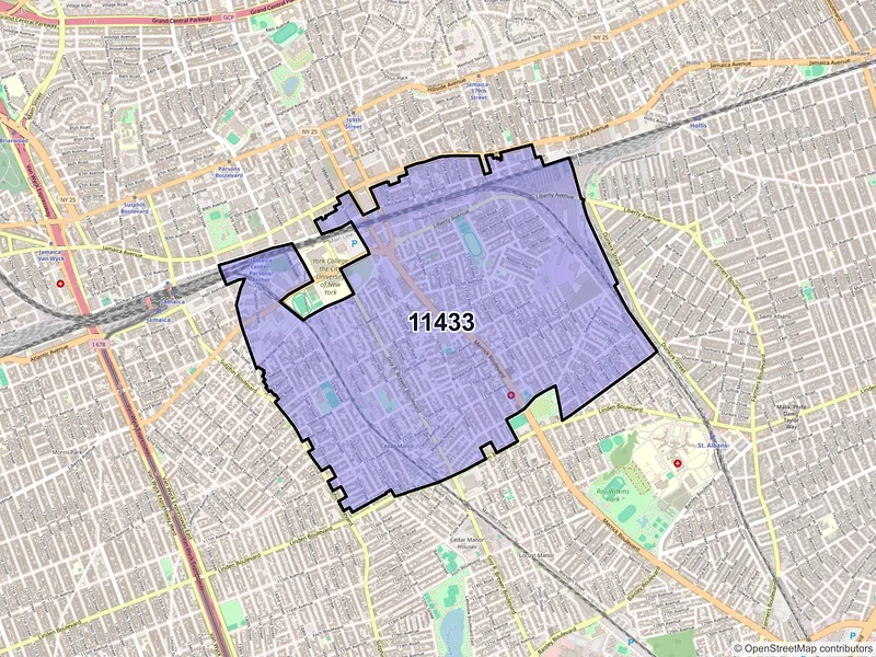 Map of ZIP Code 11433 — Jamaica, NY