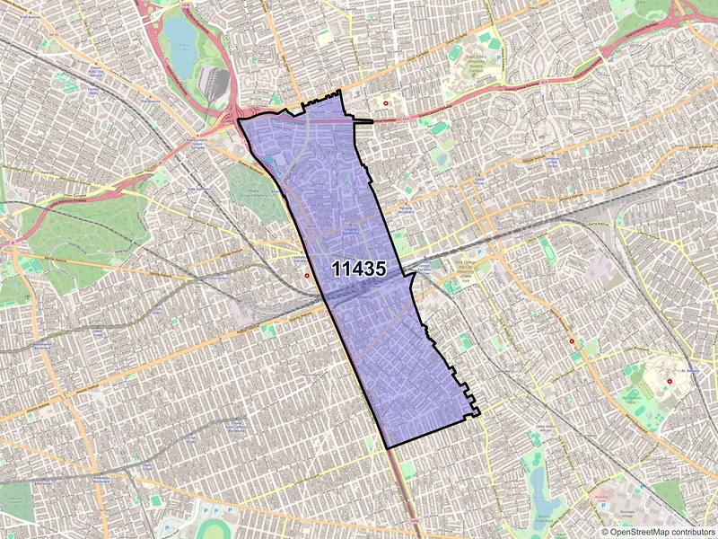 Map of ZIP Code 11435 — Jamaica, NY