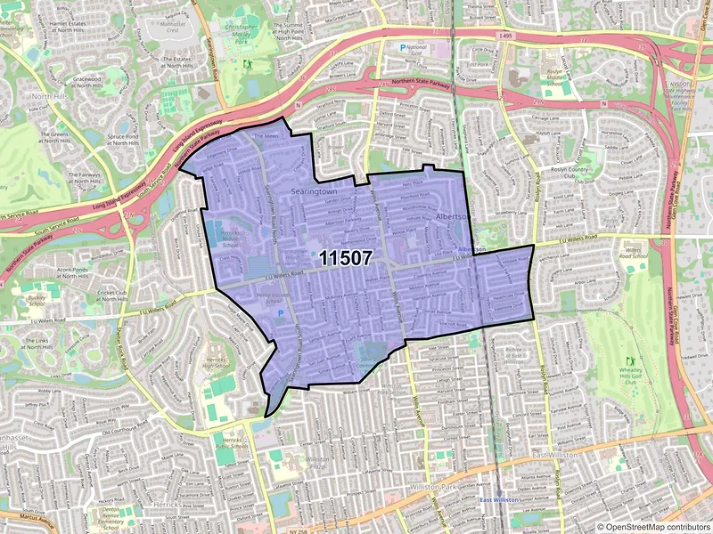 Map of ZIP Code 11507 — Albertson, NY