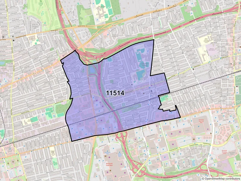 Map of Carle Place, New York and ZIP codes