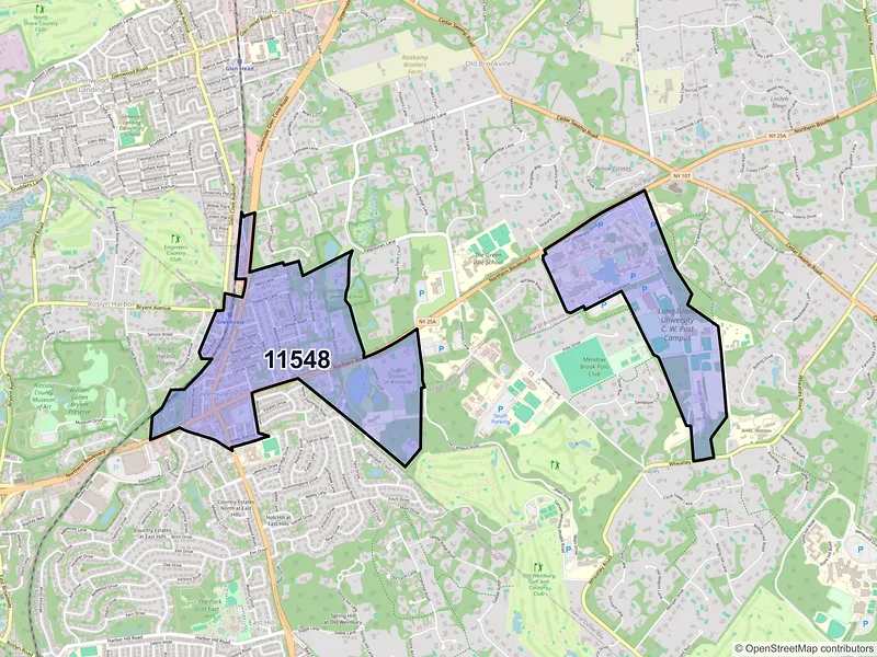 Map of ZIP Code 11548 — Greenvale, NY