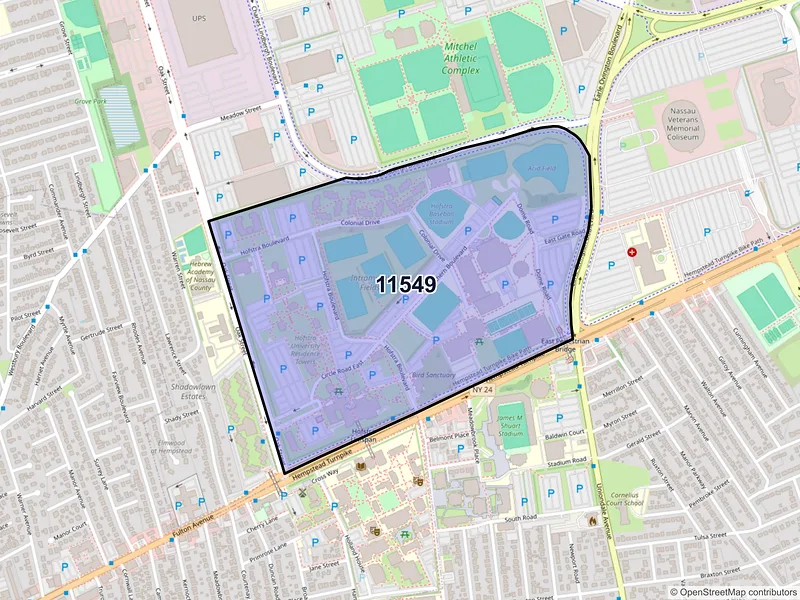 Map of ZIP Code 11549 — Hempstead, NY