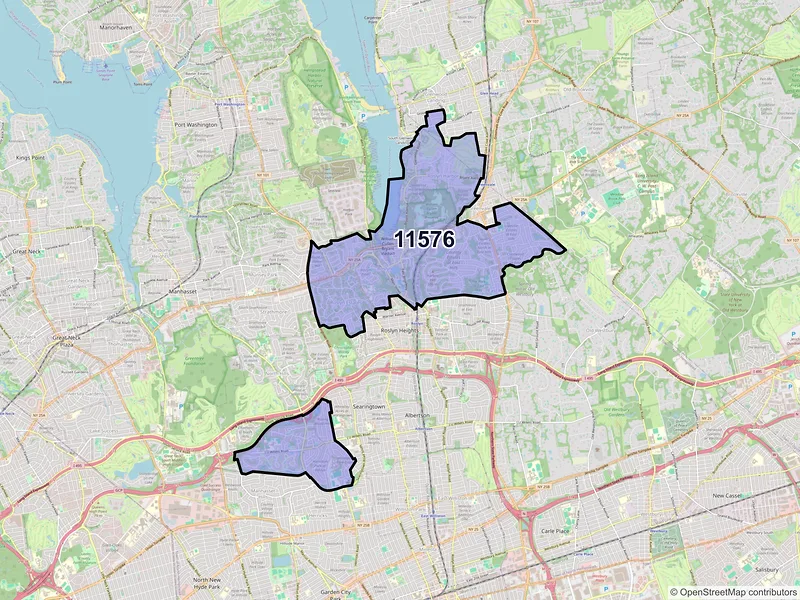 Map of ZIP Code 11576 — Roslyn, NY