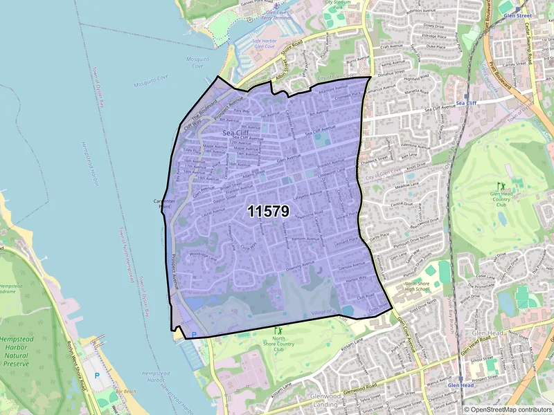 Map of ZIP Code 11579 — Sea Cliff, NY