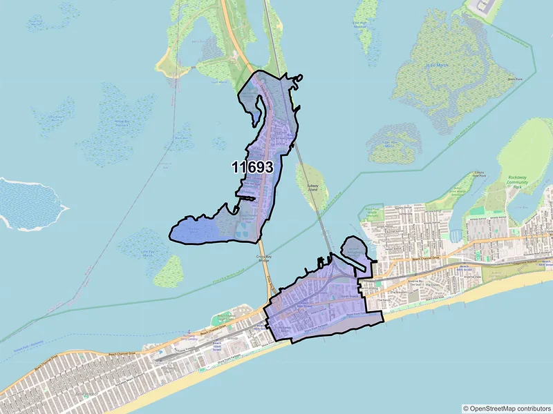 Map of ZIP Code 11693 — Far Rockaway, NY