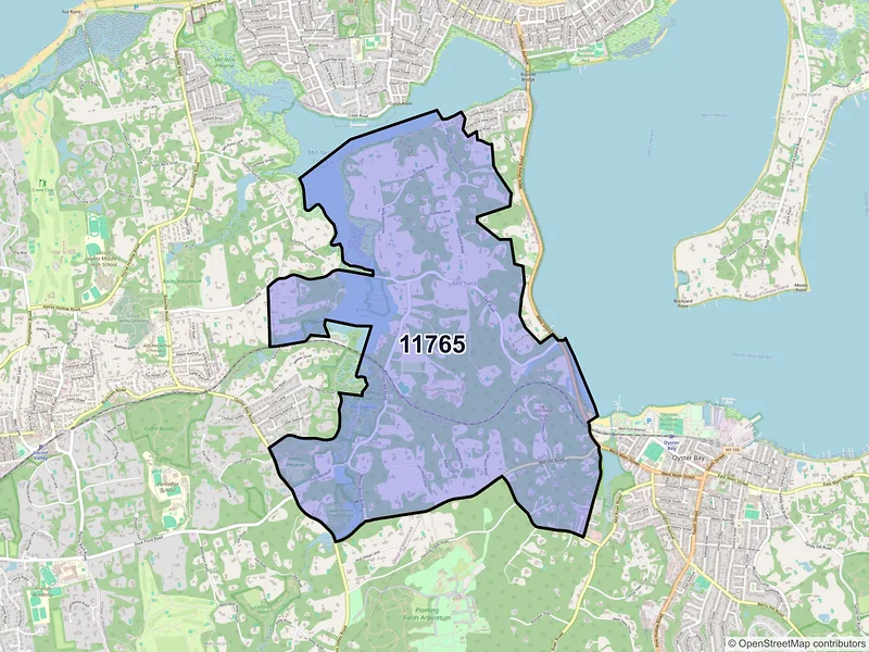 Map of Mill Neck, New York and ZIP codes