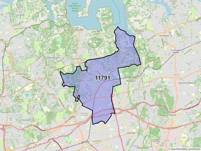 Map of ZIP Code 11791 — Syosset, NY