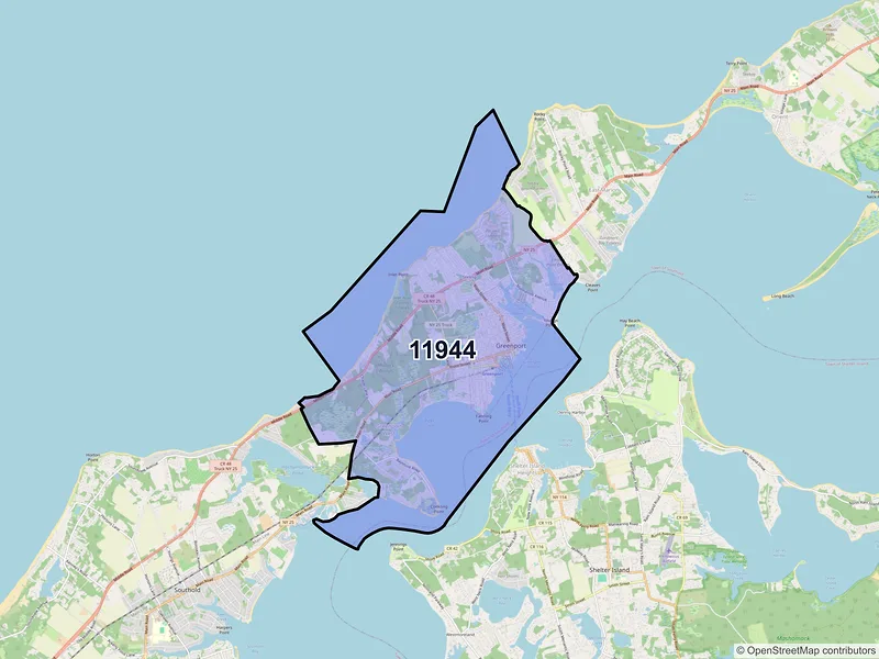 Map of ZIP Code 11944 — Greenport, NY