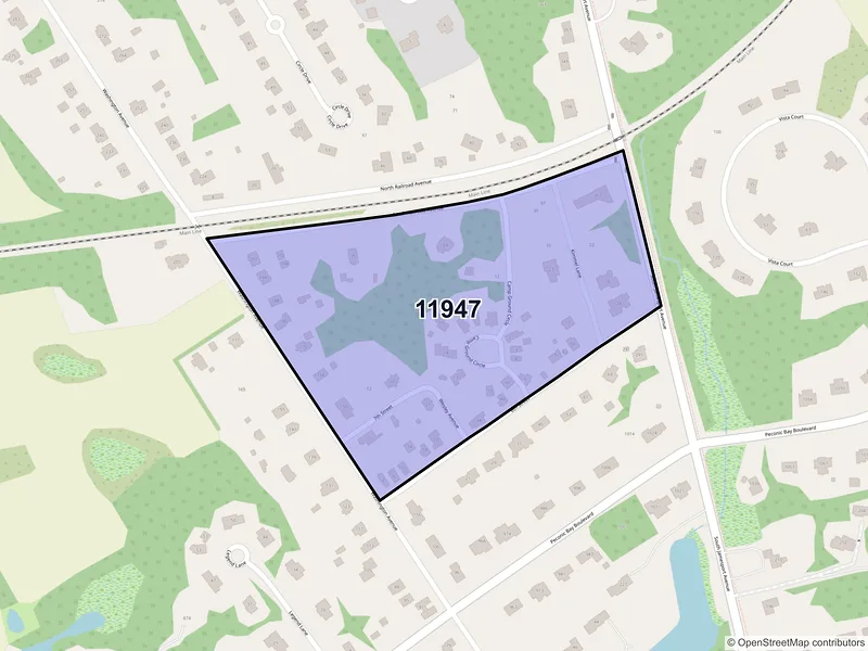 Map of Jamesport, New York and ZIP codes