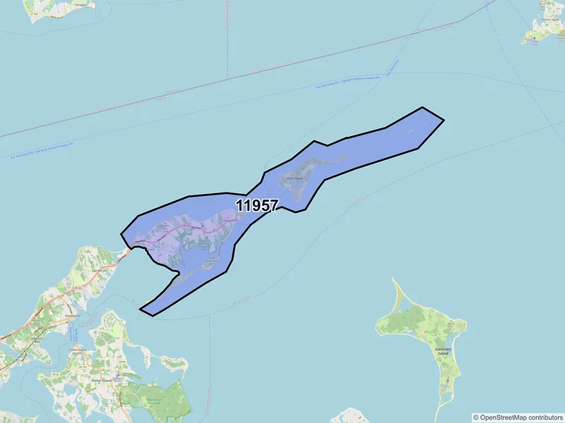 Map of ZIP Code 11957 — Orient, NY