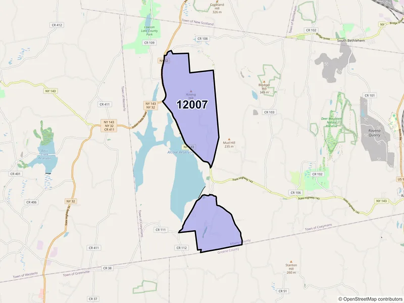 Map of Alcove, New York and ZIP codes